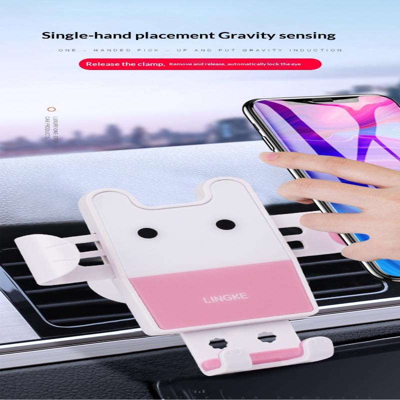 Rabbit Kawaii Car Phone Holder Dashboard Mount HandsFree Function for Safe and Calling in Car