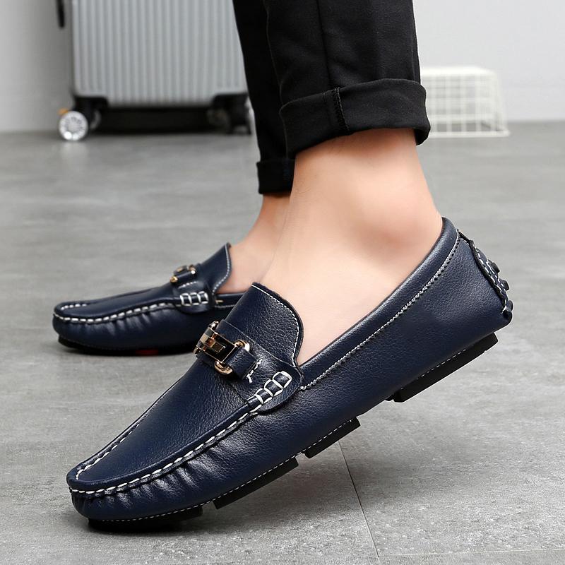 Fashion New Design Loafers Men Fashion Slip on Shoes New Comfy Men's Driving Flats Casual Leather Moccasins All-match Male Lazy Footwear