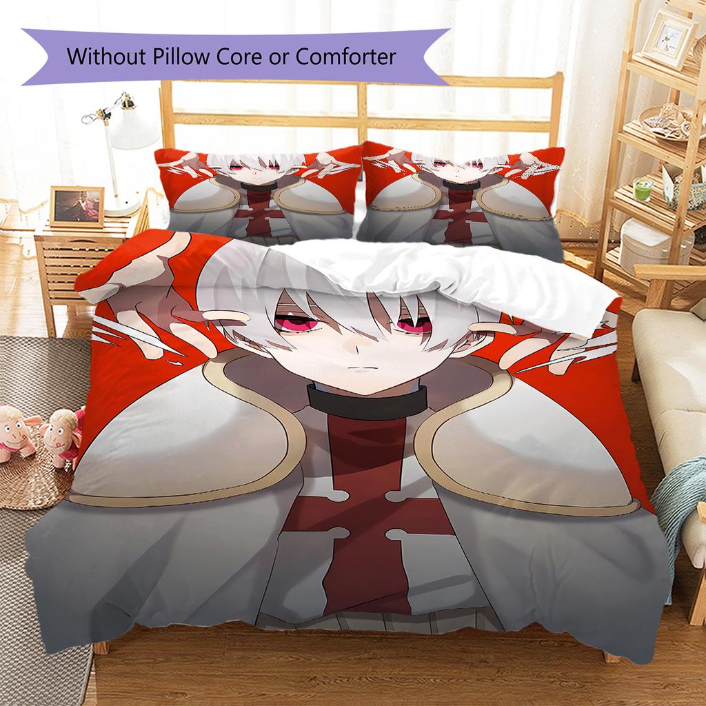 Fire Force  Pattern Bedding,Quilt Set Quilt Cover Pillowcase Home Birthday Gift (1 * Duvet Cover + 2 * Pillowcase, Without Core)