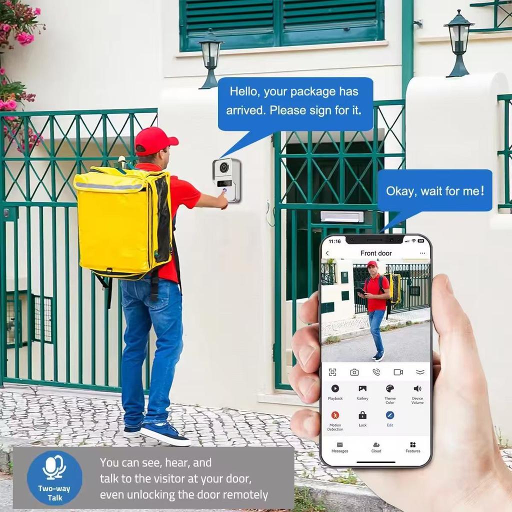 Smart Video Doorbell It Can Be Connected To All Devices In the Tuya Ecosystem for Video Intercom Visual WiFi Outdoor Ring Bell