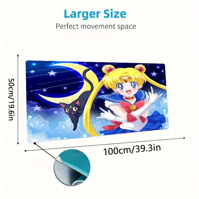 Magic Sailor Girl Color Mouse Pad Large Gaming Table Cushion Non-slip Laptop Tablet Big Mousepad XXL Mat Mini PC Playmat With Lock edge