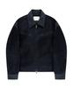 Ungimmick Leather Trim Suede Jacket (Navy / Goatskin)