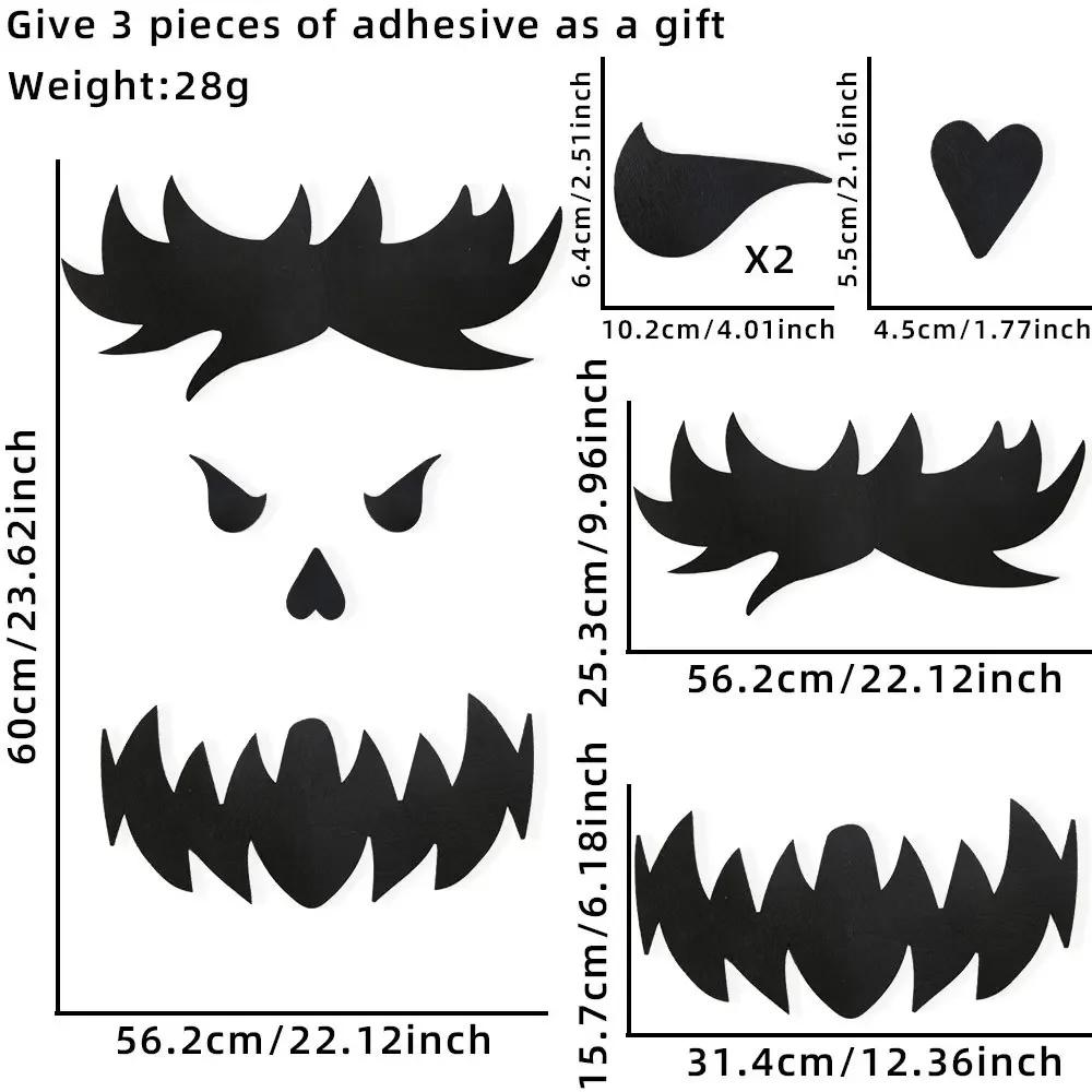 Halloween Decoration Room Door Stickers Window Decor Skeleton Hand Pumpkin DIY Devil Witch Hat Glass Window Stickers Ghost