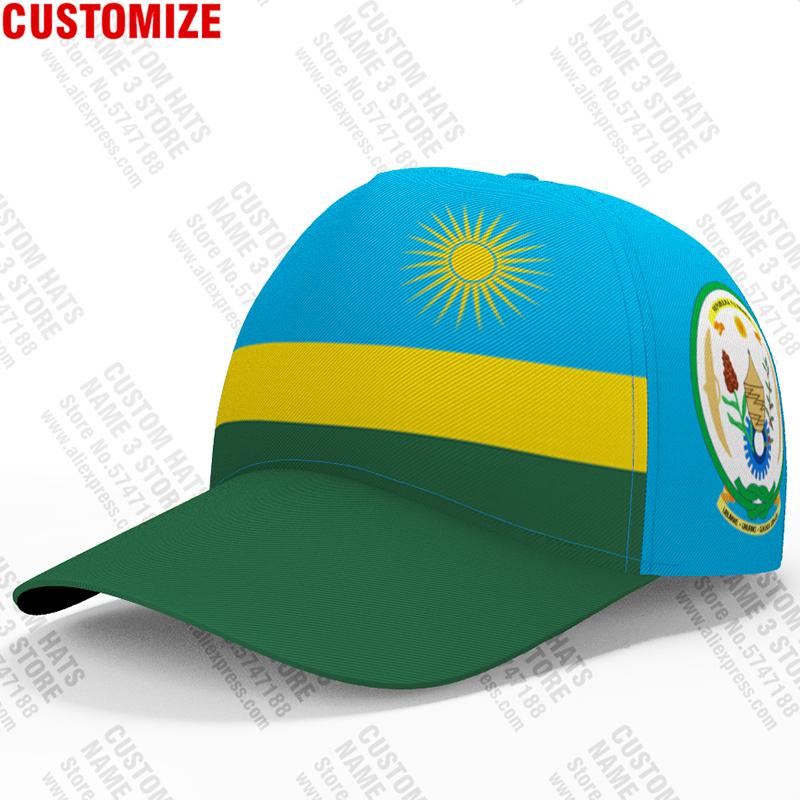 Rwanda Baseball Cap Custom Name Team Logo Rwandan Hat Rwa Country Travel Kinyarwanda Nation Rwandese French Flag Po Headgear
