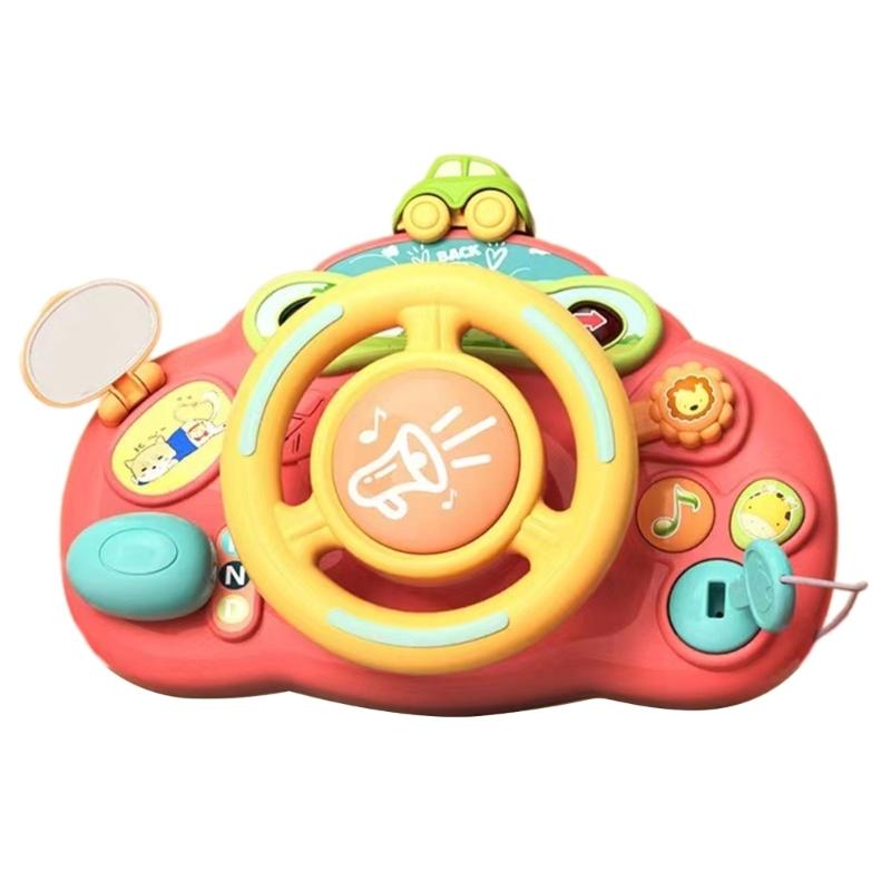 Musical Steering Wheel Toy Interactive with Songs and Lights Educational Portable Driving Controller for Toddlers Gift