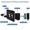 Enhanced DC 12V PWM LED Dimmer Switch for Travel Trailers, Marine, Vans & Trucks - 2 Gang Quality Control