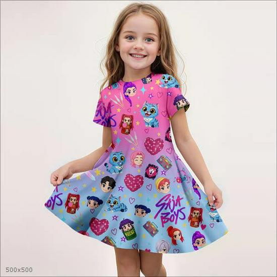 Custom Anime-Themed Girls' Skirts & Dresses from Your Image