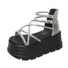 Platform sandals women's fashion outer wear in the summer of 2025 new models with a height increase of 8cm for small people, easy to match, muffin Rom