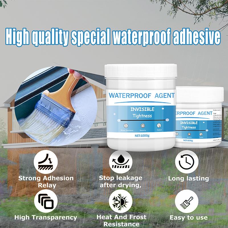 Neviditelný vodotěsný prostředek, transparentní těsnicí nátěr 300/500/1000g lepidlo bez úniku, silné lepidlo, tmel, nástroje pro opravu mezer