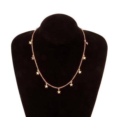 Fashion Style Alloy Electroplated Necklace, Long Personalized Five-pointed Star Pendant New