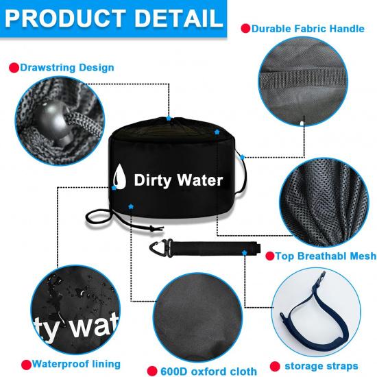 UNXMRFF 1-Pack Yellow Waterproof RV Hose Storage Bags With Drawstring Mesh Top, RV Utility Bag, Sewer Hose Bag, Camper Tools Accessories Bag For