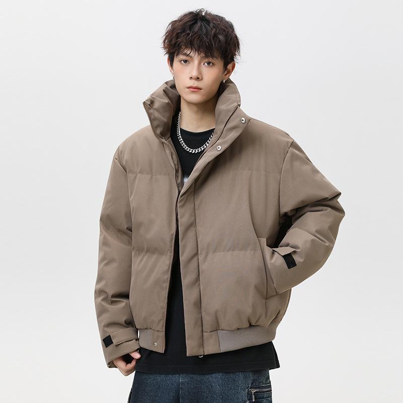 Stand up collar winter new warm men's versatile casual loose retro cotton jacket couple trendy padded clothes