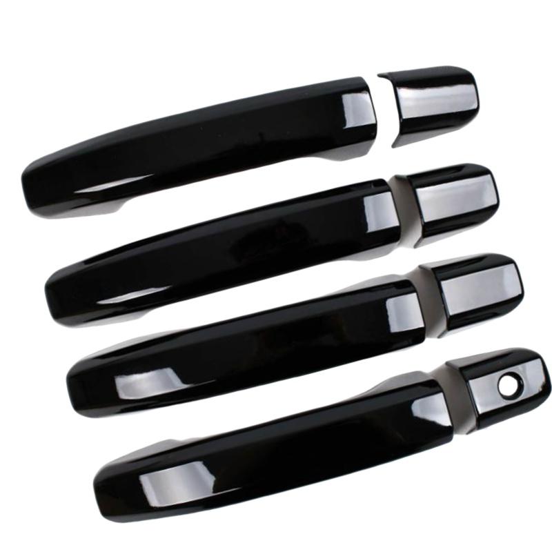 Door Handle Cover Glossy Black Carbon Fiber Chrome Trim Styling Accessories For Chevrolet Silverado GMC Sierra 2015-