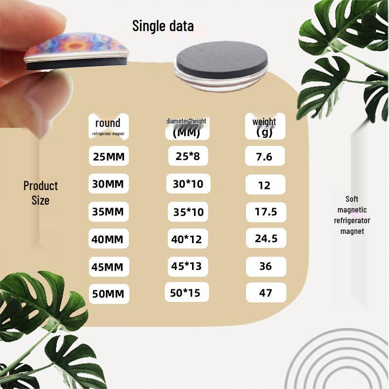 Simple Geometric Texture Inspirational Text Glass Magnet for Home Décor