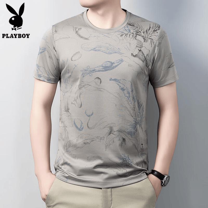 Playboy Men s Printed Silk Blend Cool T-Shirt L