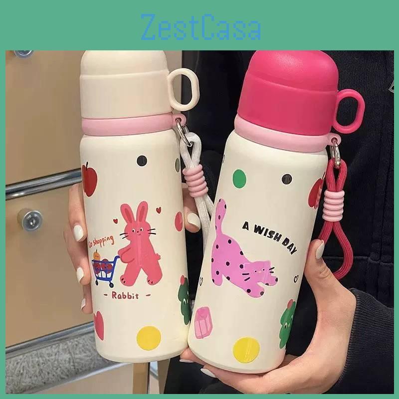 Cute Childrens Insulated Water Bottle With Smart Temperature Display For School And Travel Use