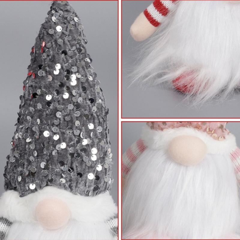 Christmas Plush Rudolph Animal Dwarf Doll Holiday Decoration Soft Fabric Festival Ornament for Home Office