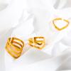 Gold Tone Silver Tone Color Latest Women Trendy Stylish Stainless Steel Geometric Smooth Waves Rings Open Finger Rings Jewelry Trend RingsFashion