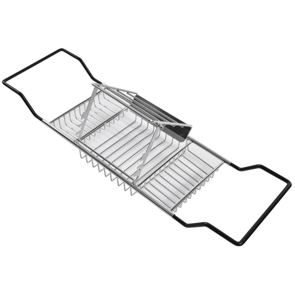 Metal Bathtub Rack Retractable Adjustable Removable Stand Bathroom Caddy Tray Rack for Hotels