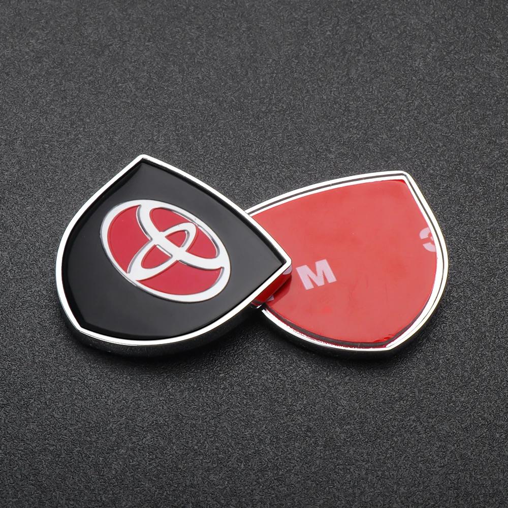 Car Styling 3D Meta Auto Door Shield Emblem Car Body Badge 3D Sticker For Toyota Corolla Yaris Chr Auris RAV4 Land Cruiser Camry