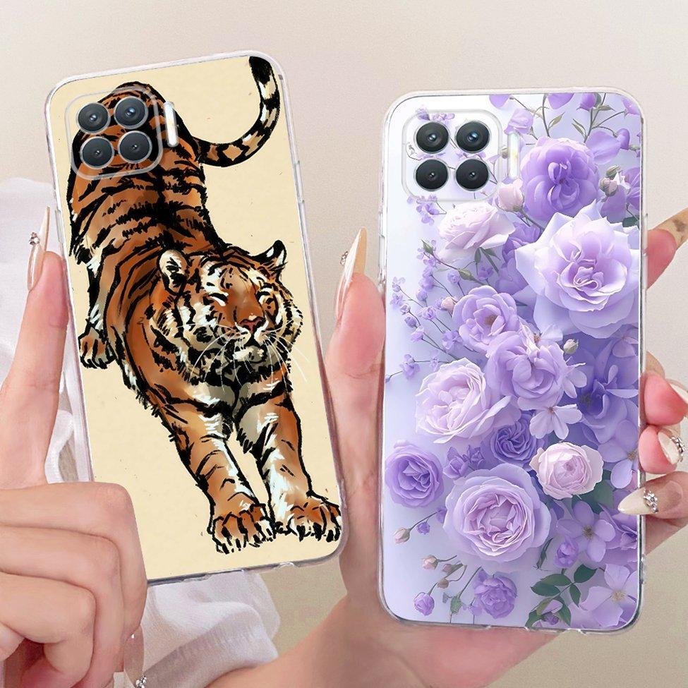 Klar Für Oppo F17 Pro Hülle CPH2119 Niedliche Katze Mode Schmetterling Lustig Bemalt Bumper Abdeckung Für Oppo F17 Pro Gehäuse