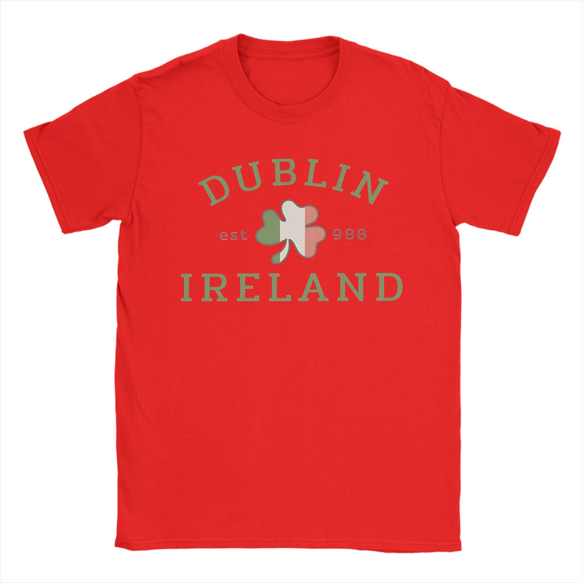 

Dublin Ireland with Tricolour Love Heart T Shirt Summer Leisure T Shirts Mens Cotton O Neck Plus Size 5XL Tees Short Sleeve Tops S