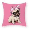 European and American Cartoon Dog Pillow Cover Peach Leather Velvet Print Pillow Cover Cushion Pillow Cover Car Sofa Waist
