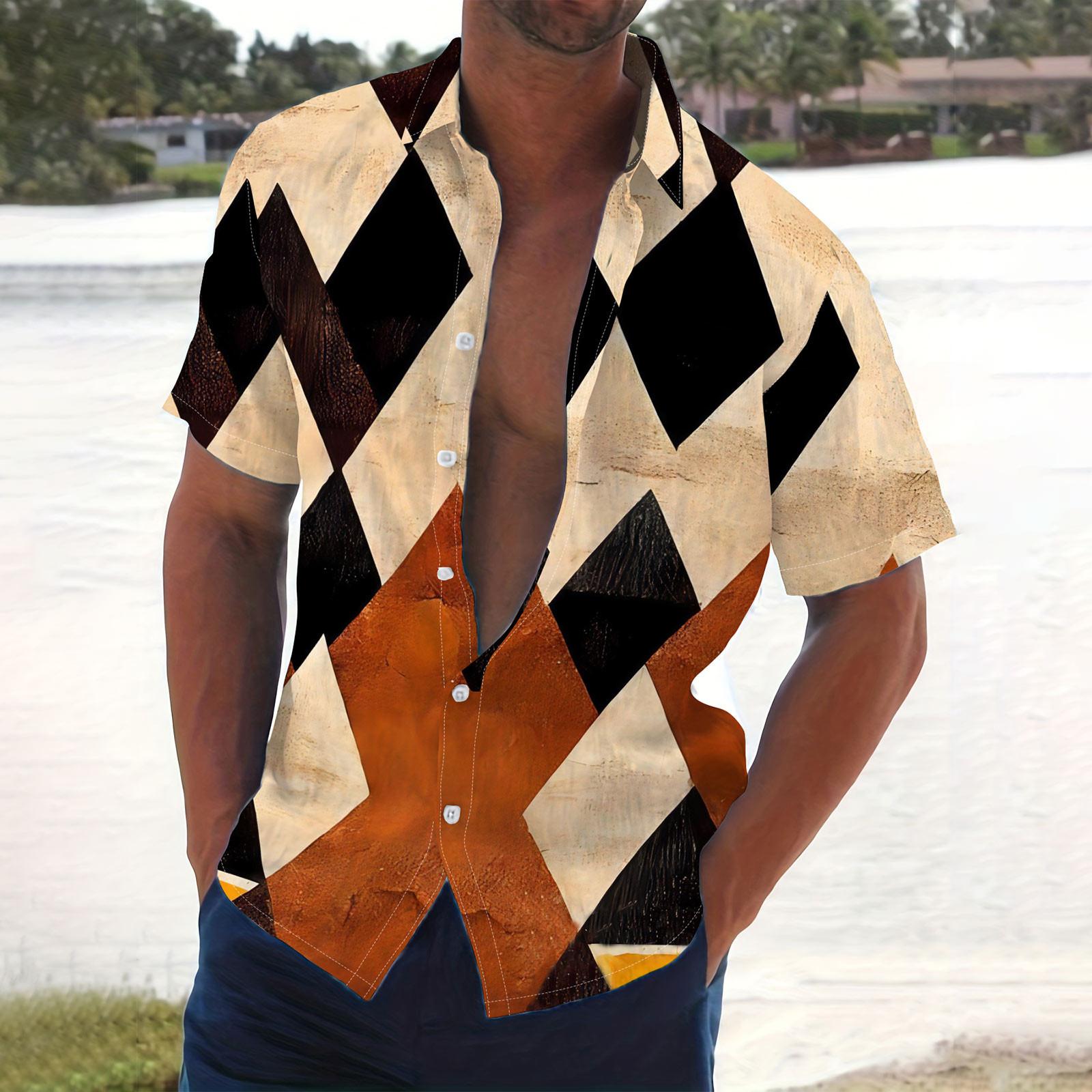 

Мужская летняя новая свободная рубашка с коротким рукавом с принтом, кардиган, пляжная рубашка L