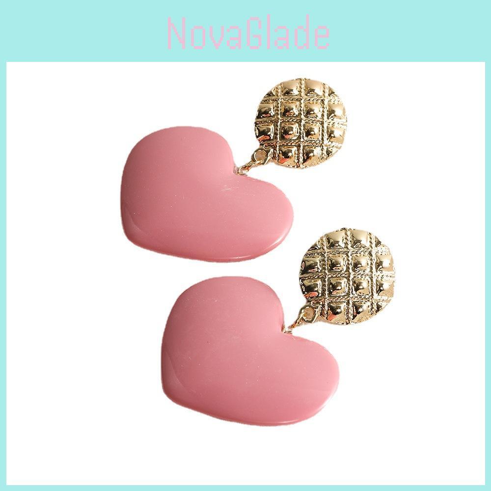 Stylish And Trendy Heart Pendant Earrings Alloy Material For Women