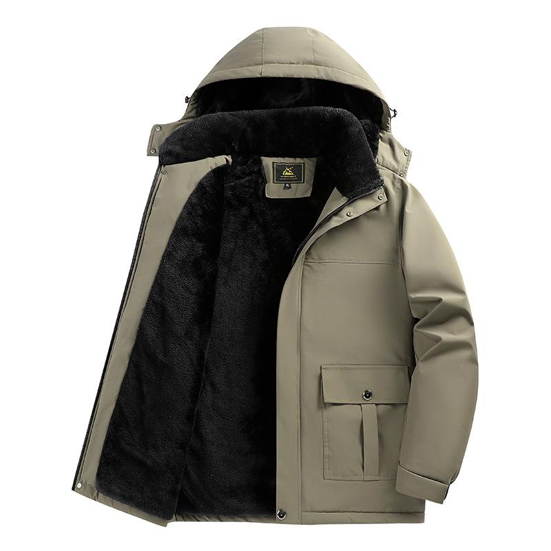Veste en coton extra large pour hommes en hiver avec duvets ajoutés et vêtements en coton épais Les personnes fortes devraient ajouter de la graisse et augmenter