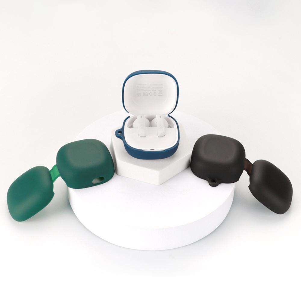For QCY MeloBuds ANC HT05 Bluetooth-compatible Earphones Case with Anti Lost Buckle Silicone Protective Cover