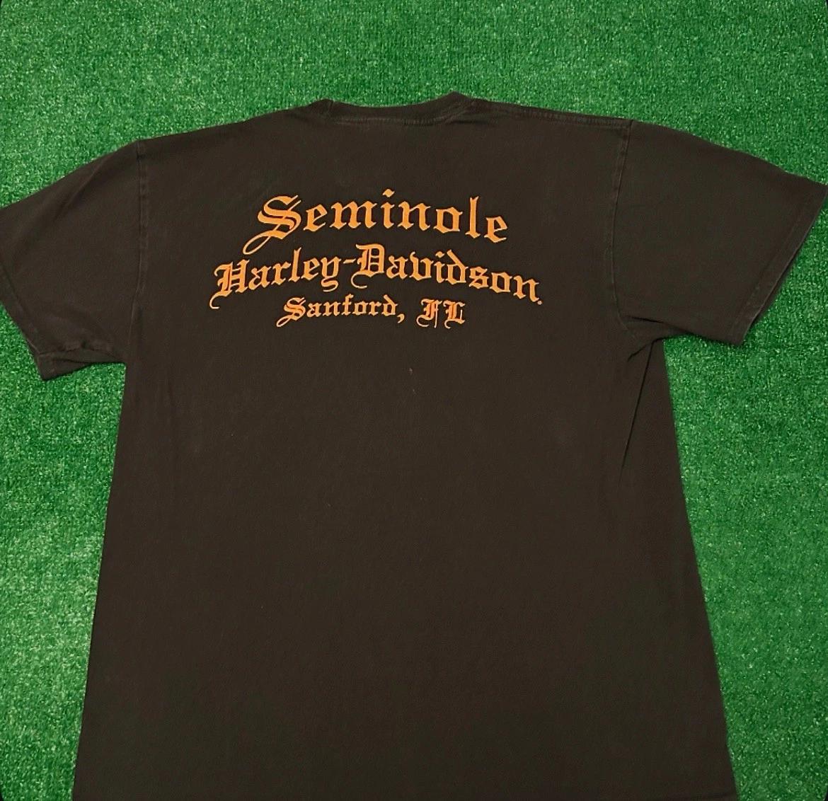 Harley Davidson Seminole Florida VTG Y2K Shirt Mens Size Large 2017 Biker Grunge S
