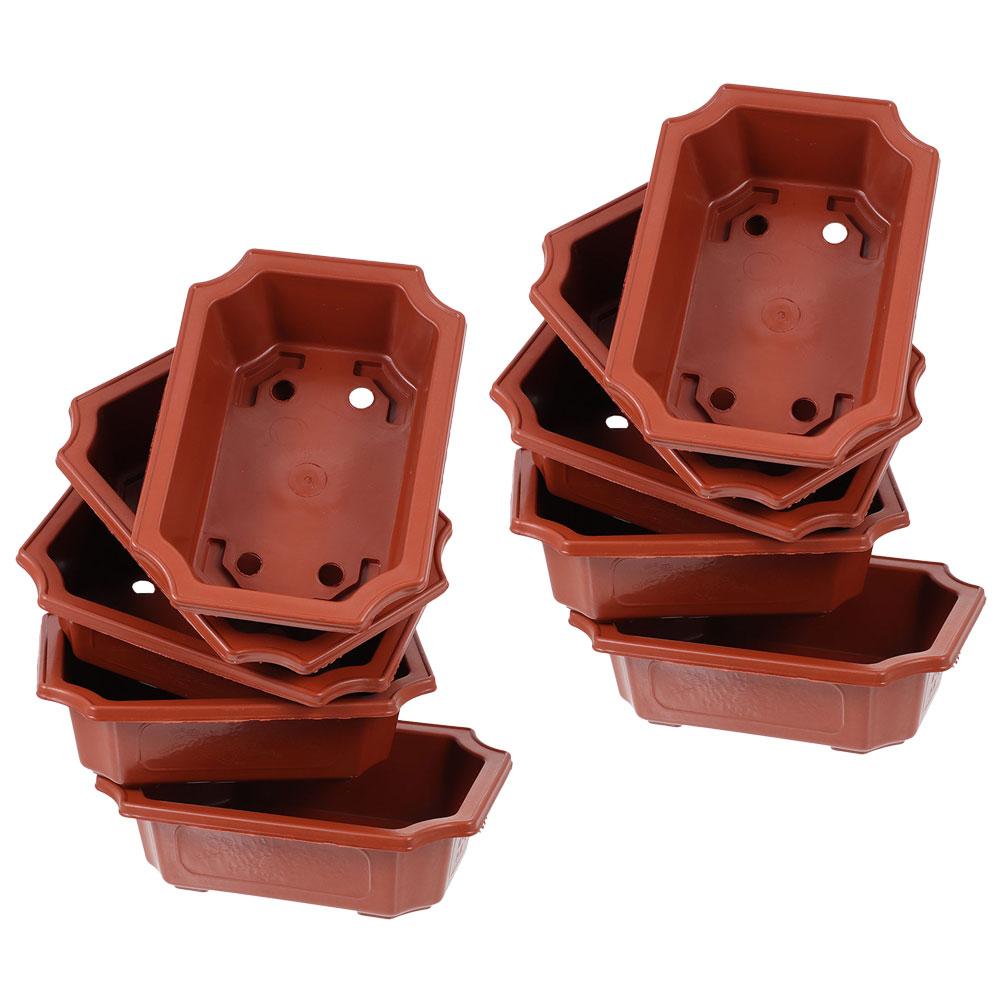 10 Pcs Flowerpot Large Bonsai Plastic Tree Indoor Plant Houseplants Potted Pots Outdoor Office