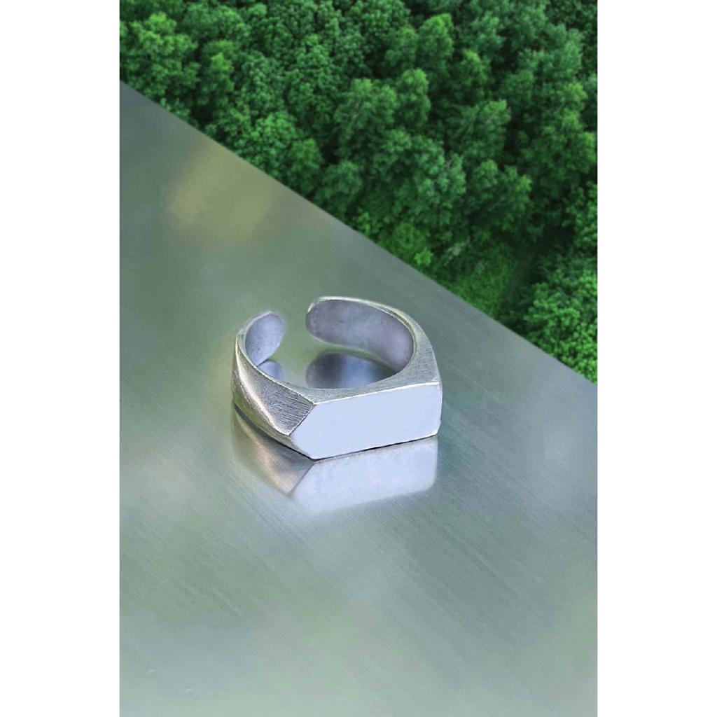 Silver Plated Triangle Model Adjustable Men's Ring
