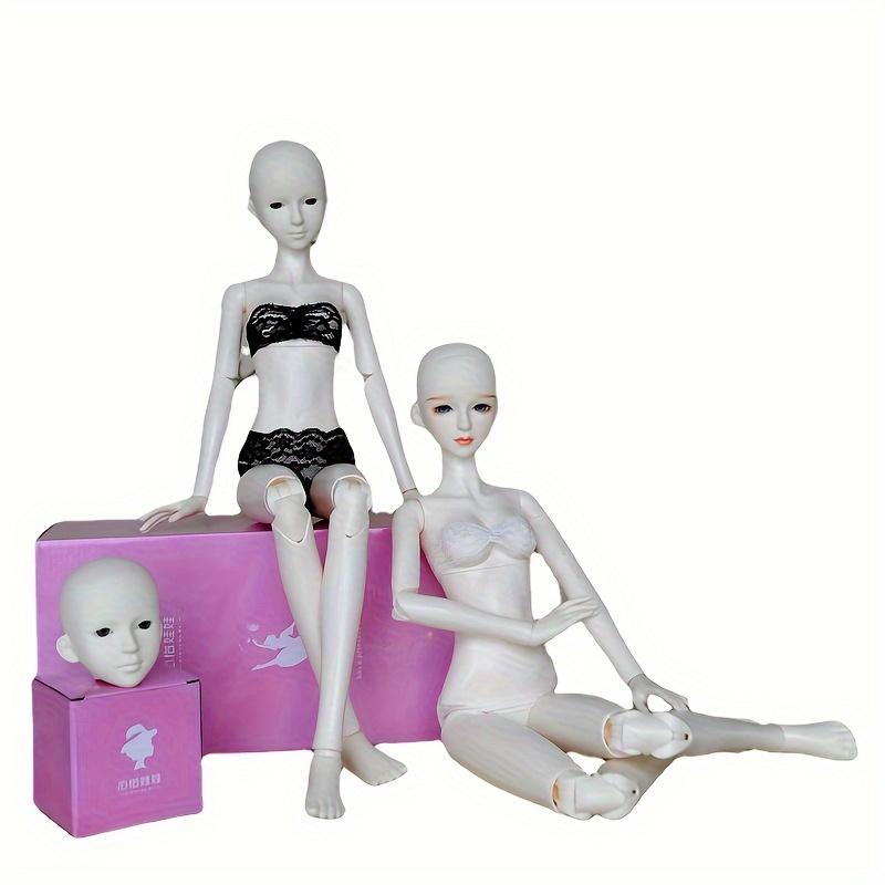 1pc Exquisite 1/3 BJD Doll Head (PVC) - Unpainted DIY Model for Makeup Practice & Doll Craft Ornaments