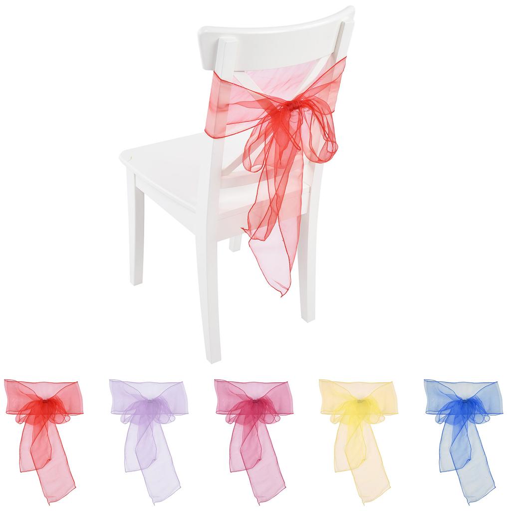 10 Peças Faixa de Cadeira de Banquete de Organza Laços de Cadeira Exquisitos Faixas para Decoração de Festa de Casamento