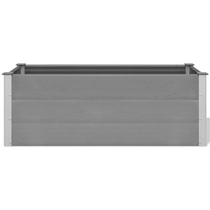 Jardinière - WPC - 150 x 50 x 54 cm - Gris - Composite bois-plastique - Rectangulaire