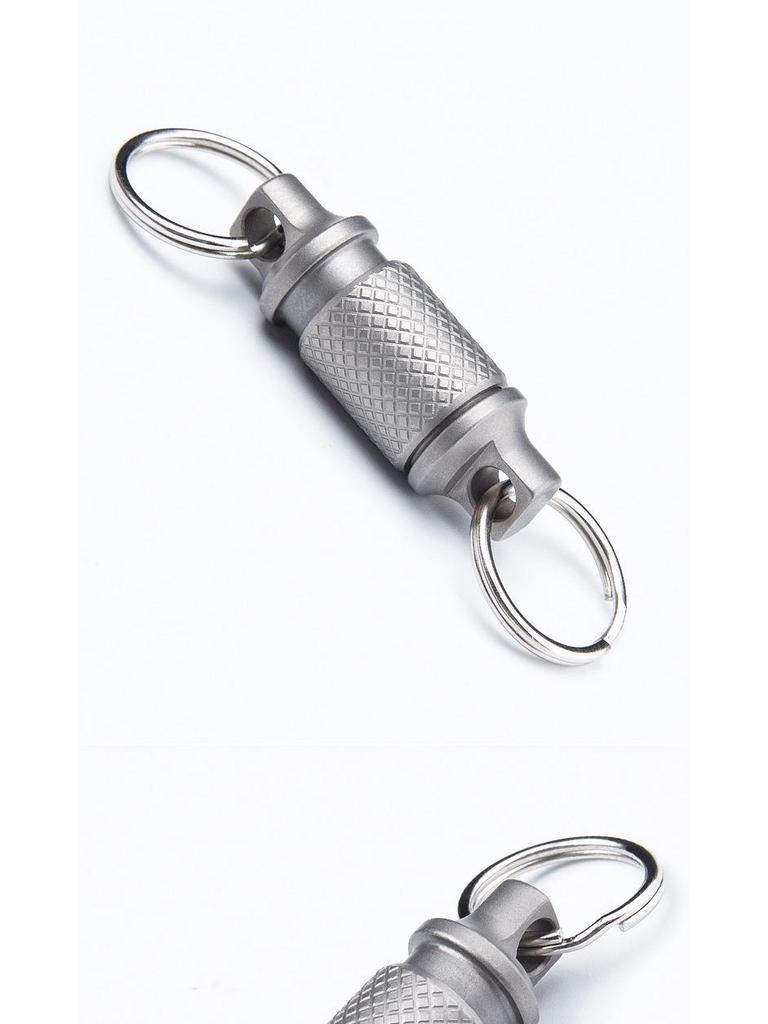Unisex Titanium Alloy Rotating Keychain Quick Buckle