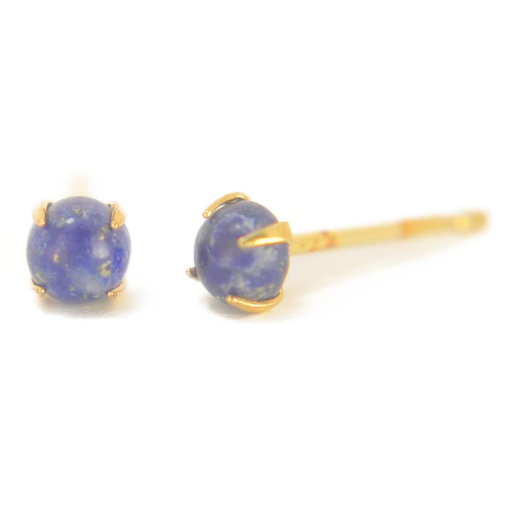 K18 Natural Lapis Lazuli Earrings [Sold As a Pair for Both Ears] Lapis Lazuli Earrings Yellow Gold Earrings K18 K18 K18YG K18yg 18k Gold Yokomountain
