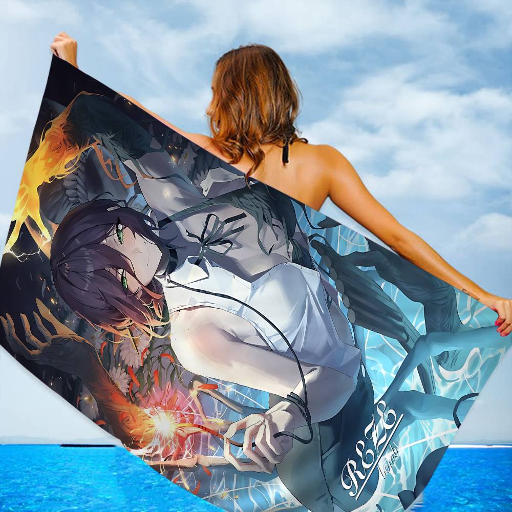 Anime C-Chainsaw M-Mans R-Rezes Big Microfiber Beach Towels Quick Dry Towel Sand Beach Towels Pool Towel For Travel Swim Pool Yoga