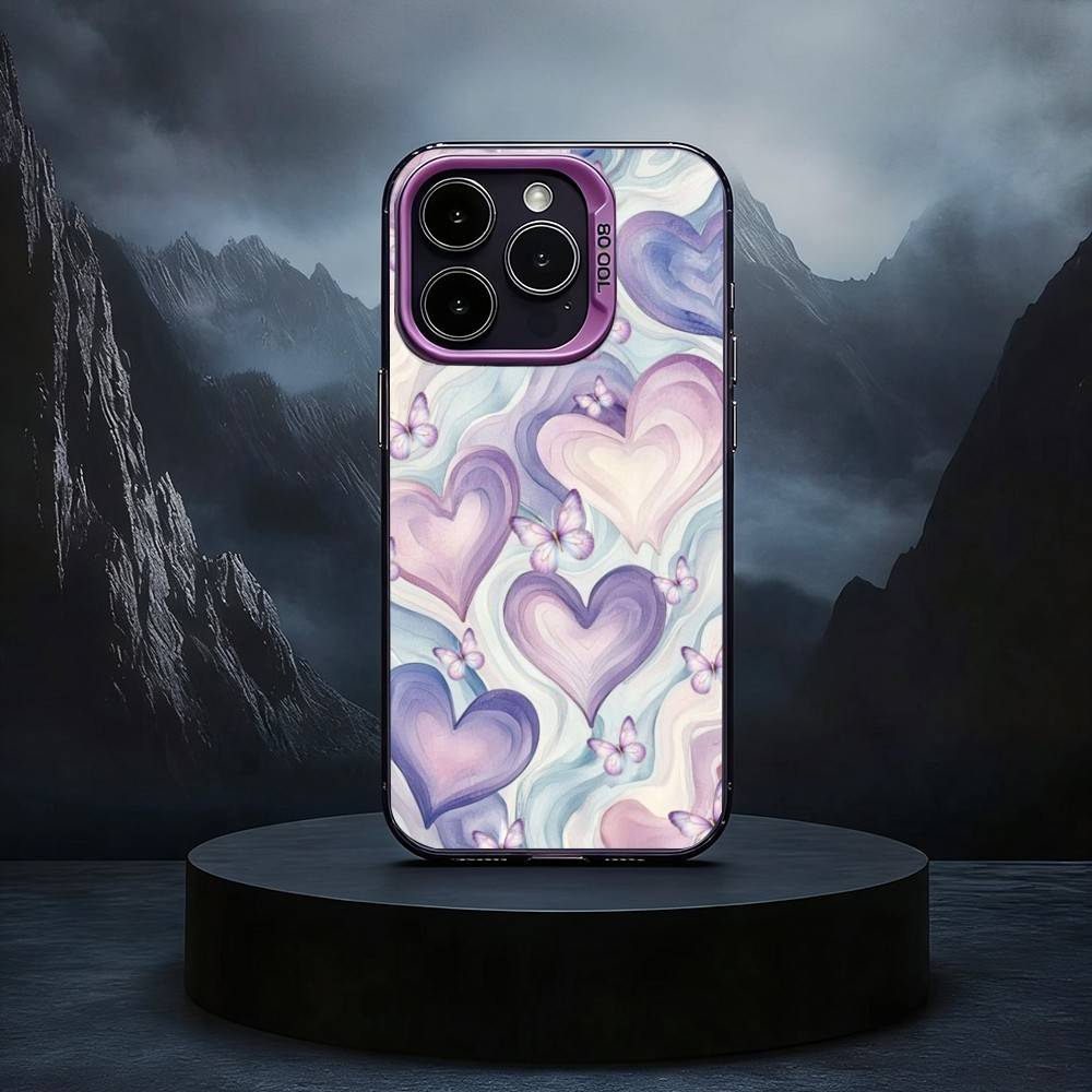 P-Painting B-Butterfly Phone Case For iPhone17,16,15,14,13,12,11 Plus,Pro Max Black Candy silver phone case