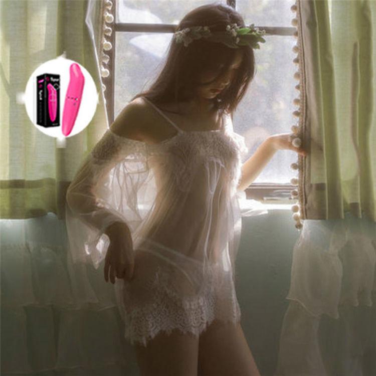 Sexy Lingerie Women Are Extremely Tempting To Flirt Super Saucy Large Size Transparent Lace Suspender Skirt Free Suit
