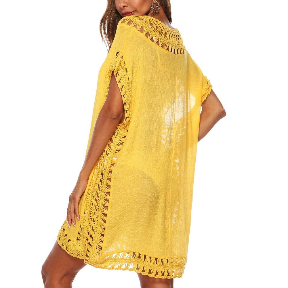 

Женщины Бикини Cover Up Цветочные Кружева Полые Крючком Кисточкой Купальник Cover-Ups Летняя Пляжная Туника Пляжное Платье One Size