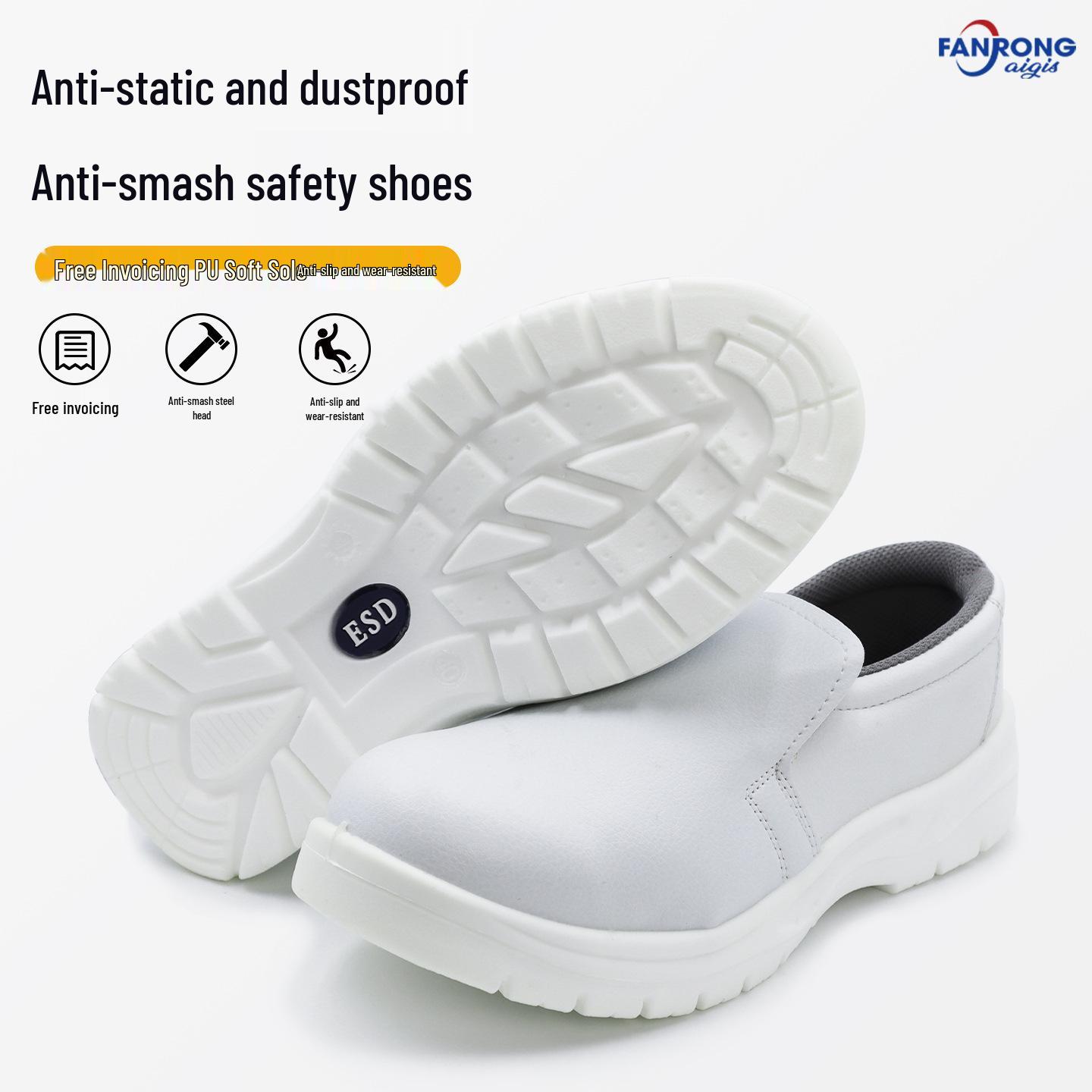 Anti-Static Steel Toe Safety Shoes - Anti-Smash, Anti-Puncture, Dust-Free Workshop Protection Shoes