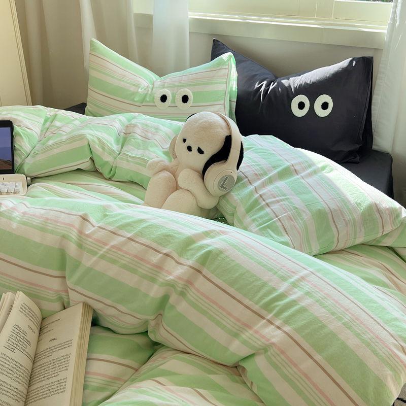 Cotone Lavato Set Letto Quattro Pezzi Vento Mix and Match Lenzuolo Copripiumino Kit Letto Tre Pezzi per Dormitorio