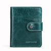 Johnature Portamonete da uomo con pochette multifunzione in pelle Crazy Horse vintage con cerniera solida e Hasp