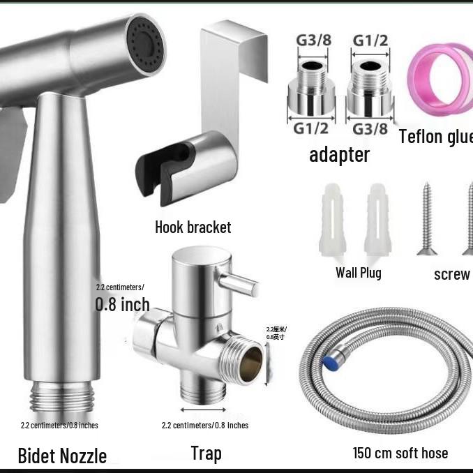 Dual Angle Valve Bidet with High-Pressure Spray Gun for Bathroom & Toilet