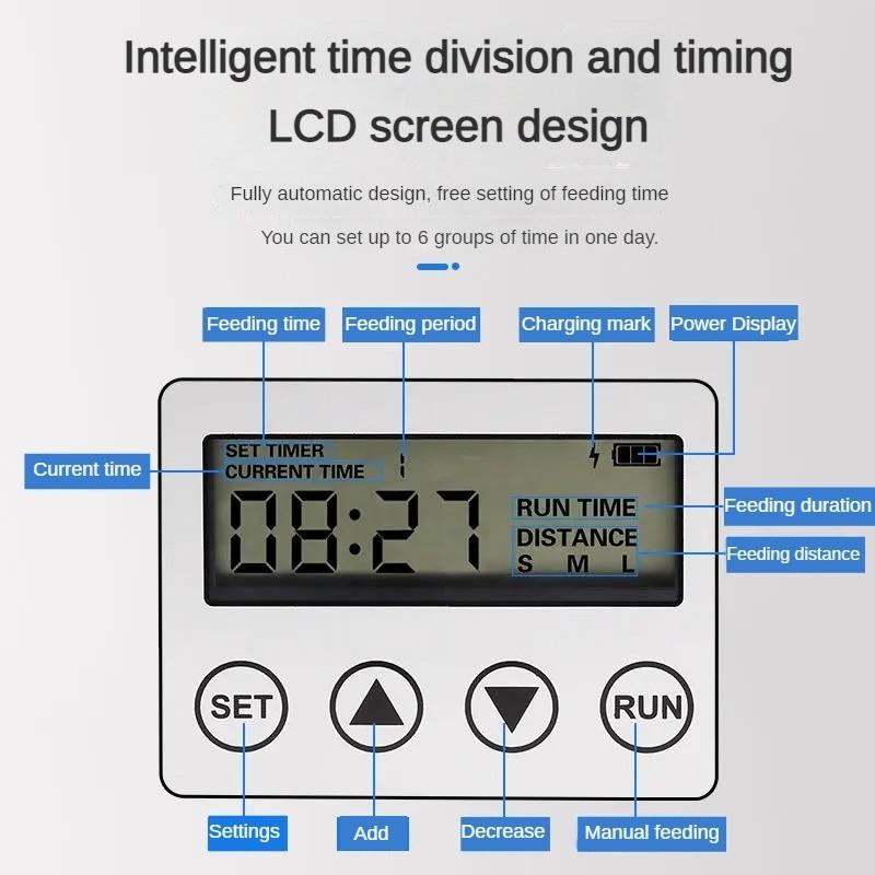 New Timer Fish Pond Digital Food Dispenser Fishpond Intelligent Timing Feeding Device Adjustable Solar Automatic Aquarium Feeder