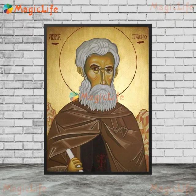 Vintage Byzantine Saint Arsenius Wall Art Canvas for Living Room Decor  Unframed Nordic Style Poster