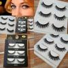 Luxurious 3 Pairs Black 100% Real Mink False Eyelashes With Natural Cross Style
